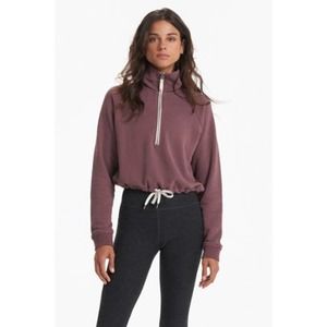 Vuori Sweater Sedona Half Zip Sweatshirt Purple Stretch Plush Drawcord Size M